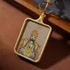 Colgante Thangka Tejido a Mano Estilo Xizang de los Cinco Dioses de la Riqueza, Adorno Colgante Thangka Portátil, Accesorio Cultural Estilo Étnico para Uso Personal