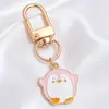 Colgantes de dibujos animados rosas lindos estilo coreano, dijes de aleación de esmalte de conejo y estrella, llaveros con anilla en D, accesorios para manualidades, venta al por mayor