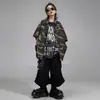 Ropa de Hip-Hop para Actuación Infantil, Trajes de Hip-Hop Camuflaje Americano para Niños, Ropa de Hip Hop Moderna Genial y Atractiva para Niñas Niños Jazz