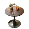 Mesa redonda estilo crema mesa de comedor para el hogar mesa de café pequeña para balcón de dormitorio mesa de negociación para tienda de té con leche cafetería recepción mesa simple