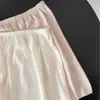 7602 Shorts de Seguridad de Seda de Hielo Dos en Uno Minimalistas Satinados Tipo Perla para Mujer, Estilo Delgado de Verano Anti-Exposición