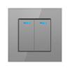 Interruptor doble de control doble de dos aperturas tipo 86 estándar europeo con luz LED pared oculto montaje superficial hogar mayoreo comercio exterior