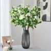 Flor de Osmanthus Artificial con 3 Ramas, Planta Verde Artificial Jazmín Nocturno, Flor Falsa Decoración DIY para Hogar Sala de Estar