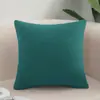 Funda de almohada acolchada simple estilo lino de algodón color liso para oficina, sala de estar, cojín de respaldo de sofá, tamaño grande, almohada de respaldo de cama