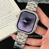 Adecuado para Apple Iwatch9/10Ultra2 Reloj Iron Man de Acero Inoxidable con Correa Metálica de Una Pieza de Aleación de Titanio