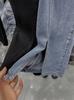 Pantalones vaqueros con abertura frontal para mujer, diseño de primavera y otoño, elásticos, ajustados, rectos, de cintura alta, micro largos, de verano