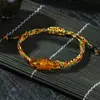 Pulsera de cordón rojo año de nacimiento tejida a mano hilo de oro seis palabras pulsera real para hombres y mujeres estilo étnico poliéster joyería mangying