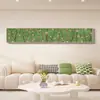 Pintura Decorativa para Sala de Estar Estilo Crema Francesa Ligera Flor y Pájaro Verde Banderín Estrecho Largo Colgante de Pared Mural de Alto Nivel