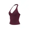 Conjunto de yoga y fitness estilo europeo y americano con cuello halter para mujer, cuello en V, realza el busto, levanta glúteos, para correr, conjunto deportivo de dos piezas