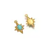 Colgante de Acero Inoxidable y Piedra Natural, Colgante Dorado de Calabaza de Ocho Puntas, Collar, Pendientes, Accesorios de Joyería Estilo Europeo y Americano DIY