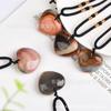 Colgante de Amor de Piedra Oceánica Natural Colgante de Corazón Oceánico Joyería Collar Cristal Piedra Semipreciosa Energía Colgante de Corazón
