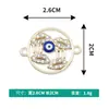 Venta al por mayor del fabricante Nuevo Ojo del Diablo Calado Redondo Aleación Punto de Goteo de Aceite Etiqueta de Diamante Joyería Accesorios DIY Colgante