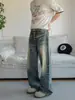 Jeans retro americanos lavados multibotón para hombre y mujer, nuevo estilo otoño 2026, pantalones de algodón rectos holgados y versátiles de largo completo