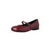 Sapatos Mary Jane de pele de carneiro estilo artístico com sola silenciosa, outono 2026 sapatos femininos confortáveis de couro genuíno com tira única e bico redondo baixo