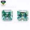 Wuzhou Piedra Preciosa Azul-Verde Asscher Moissanita Piedra Suelta 1-3 Quilates Moissanita en Forma de Torre Venta al por Mayor Sin Marca de Cintura