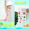 Pegatinas de tatuaje Ricaron FDA para niños, pegatinas hawaianas, pegatinas de dibujos animados, tatuajes de fiesta de larga duración, envío transfronterizo