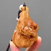 Calabaza Dragón Tallada en Boj Natural Adorno Portátil de Mano para Hombre Estilo Chino Fortuna y Prosperidad Artículo Artesanal