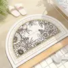 Tapete Semicircular Estilo Retro Americano de Terra de Diatomáceas para Decoração de Entrada, Resistente à Sujeira, Fácil de Manter, Capacho Antiderrapante