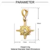 Aço titânio DIY fecho de mola pulseira pingente estrela amor avião feminino zircônia aço inoxidável colar destacável pingente