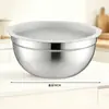 Tigela de salada espessa de aço inoxidável, adequada para cozinhas domésticas, para bater ovos e misturar massa, uma tigela multifuncional para assar e cozinhar, disponível em um conjunto de vários tamanhos