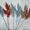 Folhas com Glitter Estacas Decoração de Natal Acessórios Galhos Artificiais Adereços de Decoração de Ambiente Folha de Ouro Presentes Pó Dourado Natal