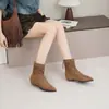 Botines huecos de punta fina estilo europeo y americano para mujer, nuevo modelo de verano, botas versátiles y estilizadas de suela gruesa que aumentan la altura, botines elásticos que aumentan la altura para mujer