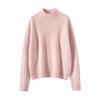 Suéter de Cachemira para Mujer 100% Cachemira Pura Más Fácil de Combinar Moda Casual Cuello Alto Medio Jersey Trenzado Bajo Ajustado Suéter Cálido