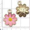 Lote de 20 Colgantes de Aleación con Goteo de Aceite Rosa Serie Flor de Margarita Pequeña Accesorios para Pulsera Collar DIY
