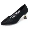 Sapatos de Salto Alto para Mulheres, Modernos, Elegantes e Delicados, Novos Sapatos de Salto Único Estilo Primavera, Saltos Finos, Saltos Médios, Sapatos de Couro Vazados Respiráveis de Malha para Mulheres