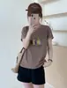 Camiseta Versátil de Manga Corta para Mujer, Estilo Coreano, Suave, Algodón, Diseño de Copo de Nieve, Ajuste Delgado, En Stock para Mayorista, Bestseller en Tiendas Físicas