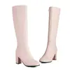 Botas de Mujer con Tacón Grueso, Tacones Altos, Punta Cuadrada, Modernas Versátiles Cálidas Cómodas Botas Largas, Botas Altas de Mujer, Zapatos Aliexpress