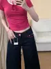 Nuevo Estilo Primavera y Otoño 2026: Jeans de pierna recta adelgazantes de cintura baja en el popular color denim original de este año para mujer, estilo vintage americano de pierna ancha