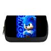 Estuche de Lápices Sonic con Tapa para Estudiantes de Primaria y Secundaria Estuche de Papelería Estampado Estuche de Lápices con Tapa Removible Doble Capa Gran Capacidad