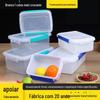 Caixa de Conservação Retangular Transparente de Plástico Armazenamento de Alimentos na Geladeira Caixa Selada Armazenamento de Grau Alimentício com Tampa