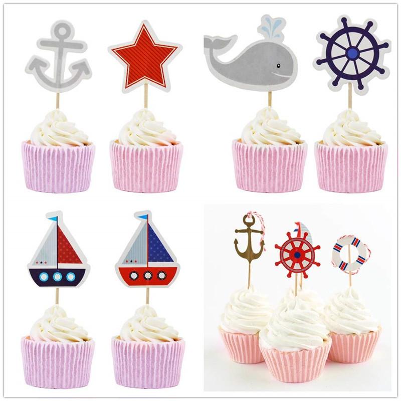 新款蛋糕纸杯装饰插签插牌插旗cupcake帆船