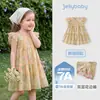 [Preço de Liquidação] Vestido Floral para Meninas Vestido de Princesa para Bebê Vestido Respirável para Crianças Pequenas Vestido de Verão 100% Algodão para Meninas