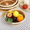 Cesto de Frutas Redondo Tecido em Estilo Novo Chinês, Cesto de Pão, Cesto Escorredor de Legumes, Cesto de Lanches, Cesto de Armazenamento de Mesa, Recipiente de Armazenamento