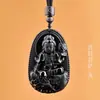 Collar Colgante Buda Ardiente del Zodiaco de Obsidiana Natural Estilo Nacional Ocho Diosas Protectoras Colgante para Hombres y Mujeres