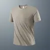 2026 Nova Moda de Verão Masculina Manga Curta Gola Redonda Camiseta de Seda Gelada Masculina Esportiva Casual Top para Corrida