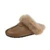 Sandalias planas de estilo retro, con temática de bosque, de felpa, sin cordones para mujer, adecuadas para usar al aire libre, nueva colección otoño/invierno 2026, con forro de felpa añadido, similares a las pantuflas de algodón esponjosas estilo Birkenstock