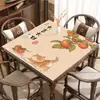Nueva mesa de mahjong de cuero de diatomeas estilo chino, tapete absorbente de agua para ajedrez y cartas, mesa cuadrada de uso doméstico y mesa de ocho jugadores, tapete antideslizante