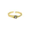 164 Estilo Coreano Ins Diseño de Nicho Cara Irregular Incrustado Zircón Azul Textura Anillo Abierto de Plata de Ley S925 para Mujer