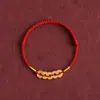 Pulseira com Moedas de Cobre dos Cinco Imperadores em Fio Vermelho para Riqueza e Prosperidade, Ano Zodiacal Masculino e Feminino Segurança e Boa Sorte Pulseira Trançada Artesanalmente Joia