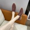 Zapatos Planos de Tacón Grueso con Punta Fina y Boca Profunda para Mujer, Zapatos Planos de Deslizamiento de Moda, Versátiles y Cómodos para Mujer, Nuevo Estilo Primavera y Otoño 2025
