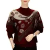 Ropa de Primavera Estilo 2026 para Mujeres de Mediana Edad y Mayores, Camiseta Básica Rejuvenecedora, Top Holgado con Estampado Elegante para Mamás
