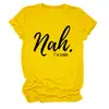 Não, estou bem Amazon Wish Site Independente Moda Casual Personalizada Camiseta Feminina Gola Redonda Manga Curta Exportação