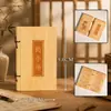 Escultura em madeira de cipreste Taihang, livro de escrituras com o Grande Mantra da Compaixão e o Sutra do Coração, escritura budista de bolso, ornamento de escultura em madeira para porte pessoal