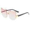 2026 Nuevas Gafas de Sol de Moda sin Marco de Color Gradiente Multicolor Oso Lindo para Niños Gafas de Sol Transparentes