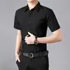 Camisa Nueva de Manga Corta de Verano para Hombre Camisa Negra Ajustada Formal de Negocios Color Sólido Camisa de Manga Larga para Hombre de Trabajo Blanca