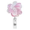 Insignia de Hebilla de Flor Médica Regalo con Cuentas Giratorias Carrete Fácil Clip para Maestro Estudiante Hebilla de Identificación de Fácil Extracción Telescópica